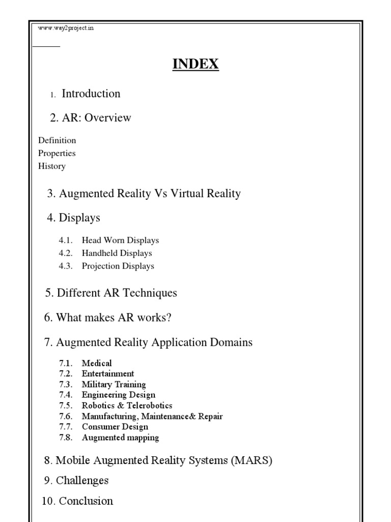Augmented Reality Full Seminar Report Way2project in PDF Augmented