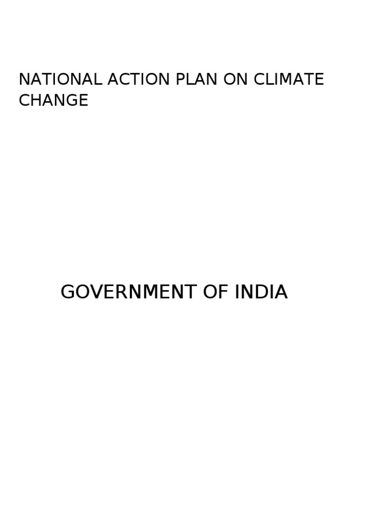 Government of India: National Action Plan On Climate Change | PDF ...