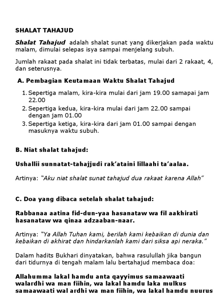 Shalat Tahajud Pdf
