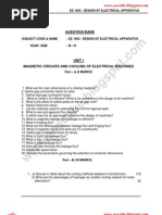 Question Bank: Ee 1403 - Design of Electrical Apparatus