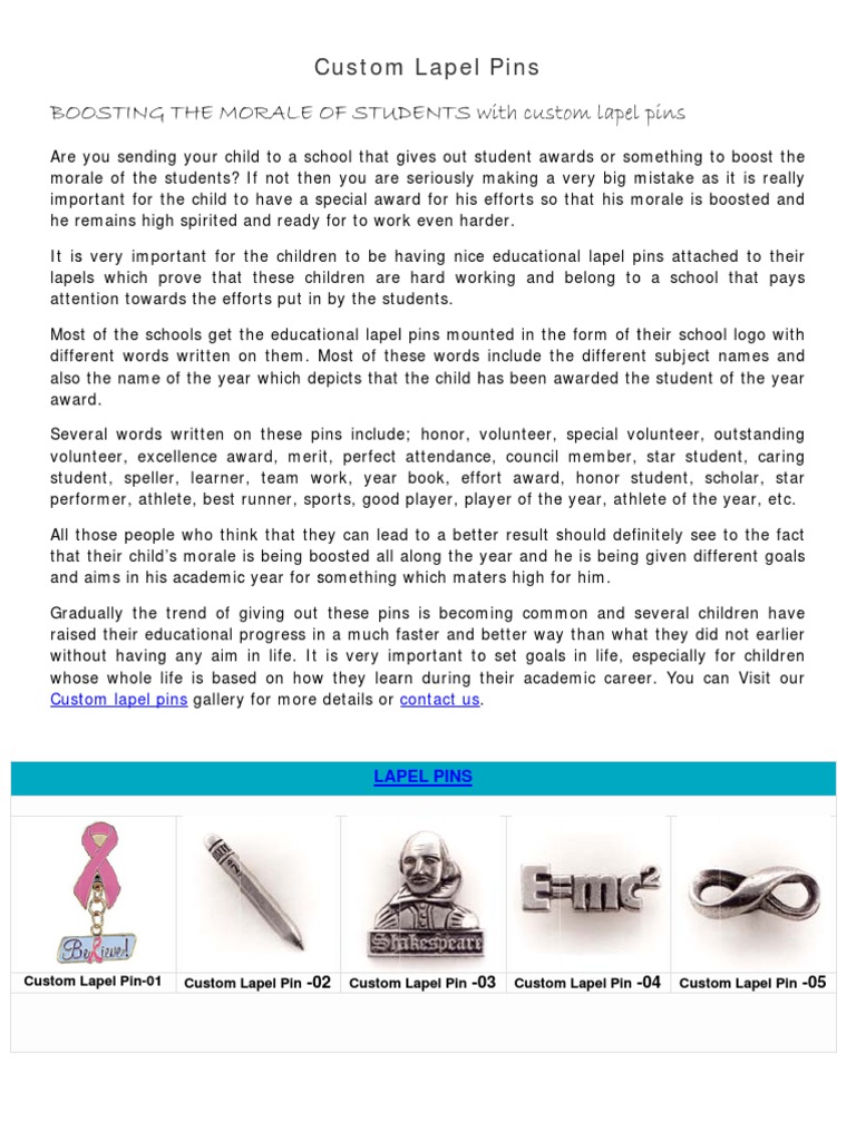 Custom Lapel Pins Pdf
