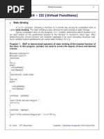 Unit - III (Virtual Functions) : Static Binding