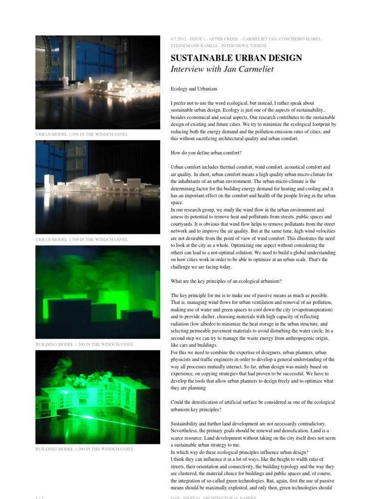 Sustainable Urban Design Insights | PDF | Efficient Energy Use ...
