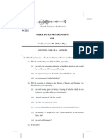 Order Paper of Parliament: (Seventh Parliament - First Session)