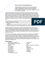 The Effect of Alcohols On Biological Membranes