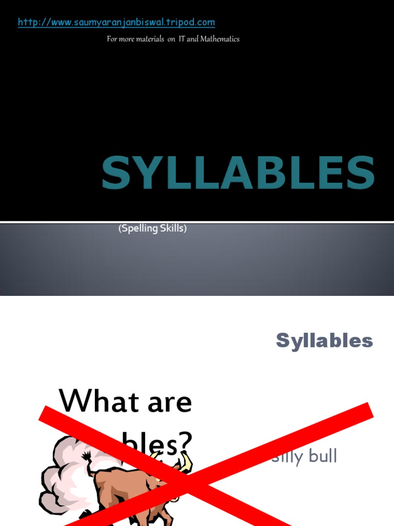 Syllable Types and Examples | PDF | Language Arts & Discipline ...