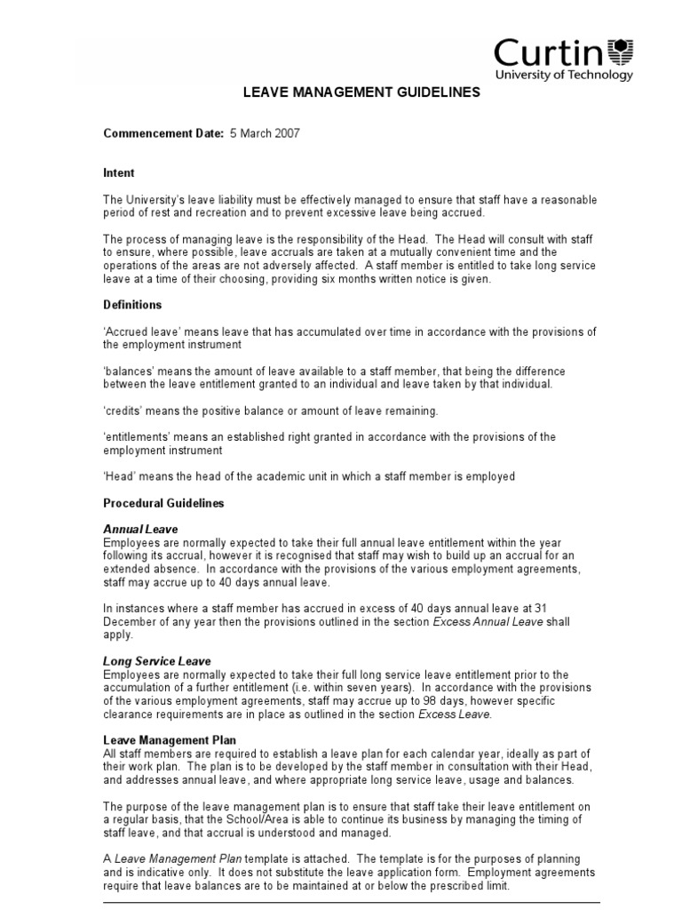 Leave Management Guidelines | PDF | Accrual | Social Institutions