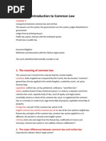 Introduction To Common Law Notes