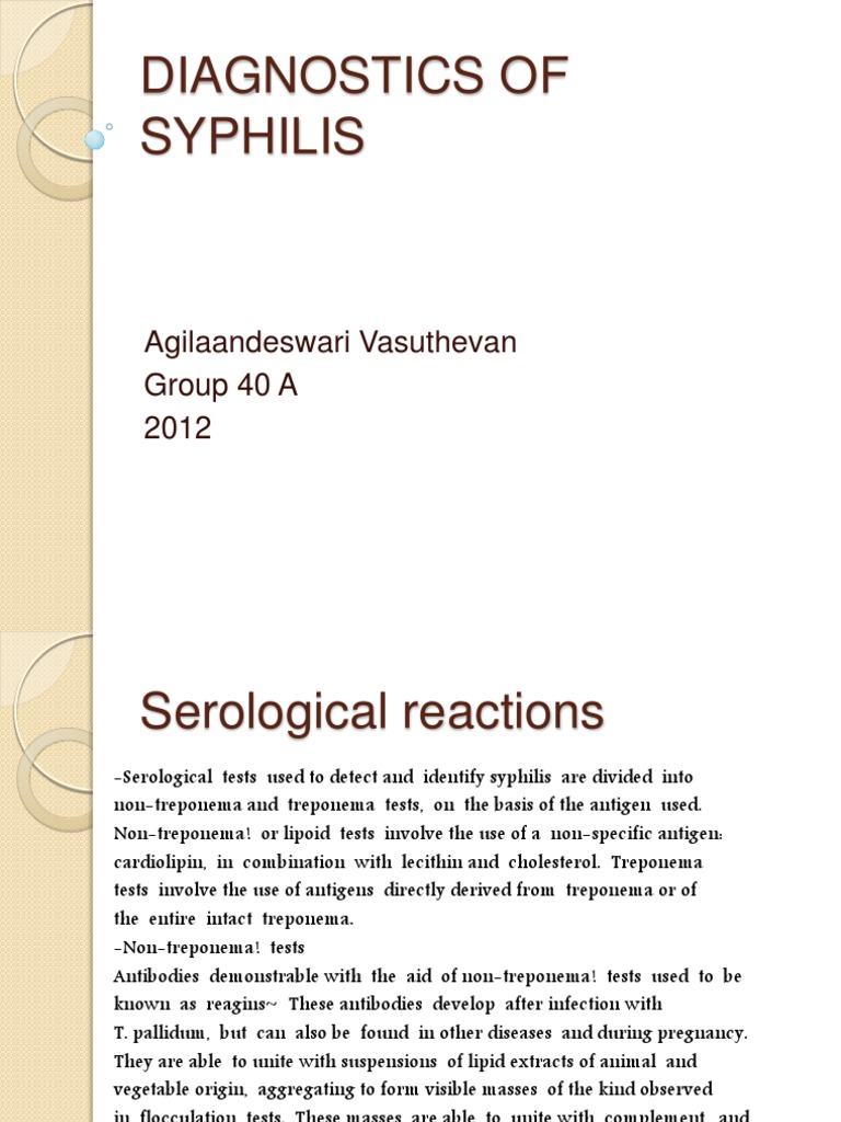 Syphilis Serological Testing Overview | PDF | Elisa | Antibody