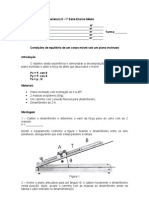 Condições de Equilíbrio de Um Corpo Móvel Sob Um Plano Inclinado.