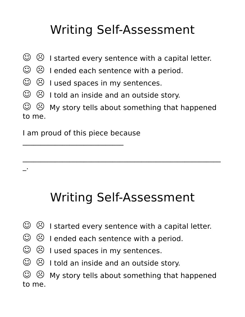 Writing Self-Assessment Checklist | PDF