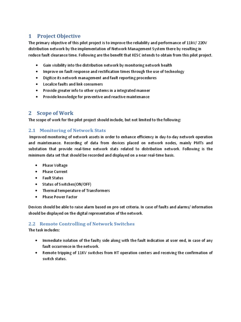 Project Objective | Download Free PDF | Electric Power Distribution ...