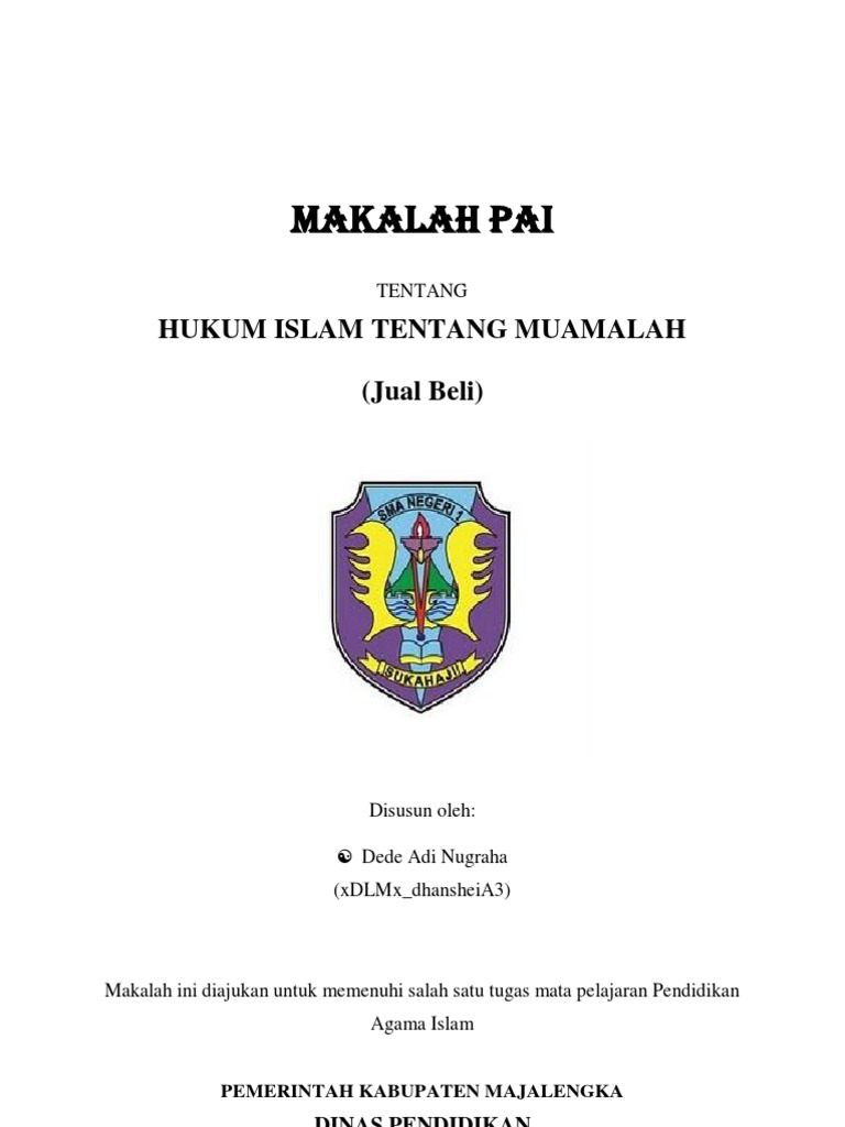 Makalah Pai Tentang Muamalah Jual Beli