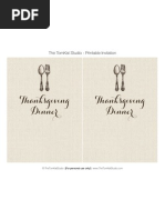 Give Thanks Thanksgiving Dinner Invite - Tomkat Studio