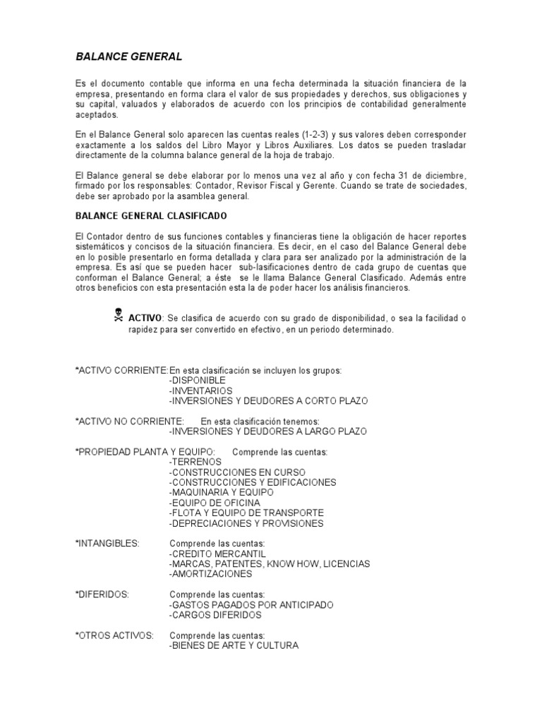 Balance General Clasificado | PDF | Hoja de balance | Contabilidad