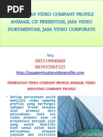 Pembuatan Video Company Profile Animasi, Video Shooting Company Profile, Jasa Video Corporate