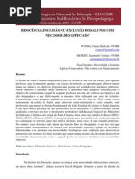 BIDOCÊNCIA INCLUSÃO OU EXCLUSÃO DOS ALUNOS COM