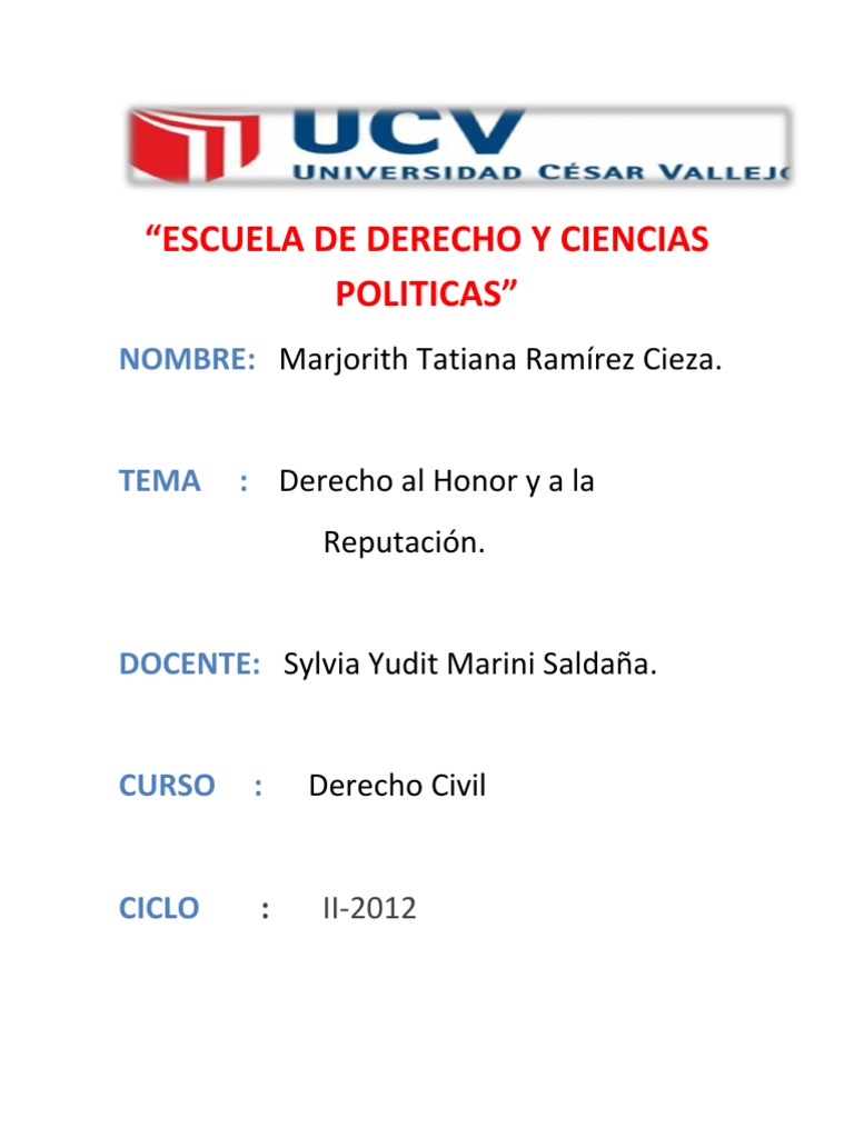 Derecho Al Honor y Reputacion | PDF | Etica Aplicada | Virtud