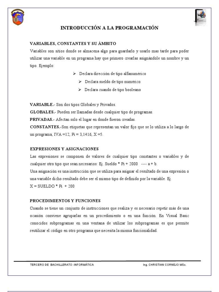 Modulo Visual Basic 6.0 - Febres | PDF | Básico | Programa de computadora