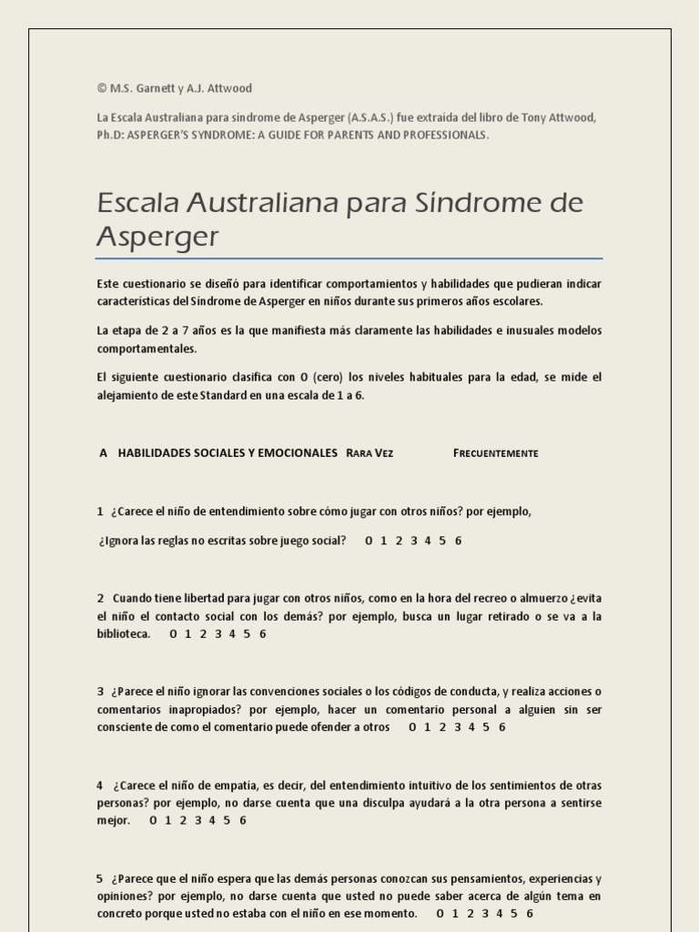 Test Asperger | Síndrome de Asperger | Psicología