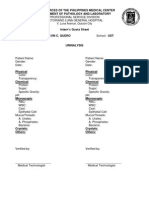 AFP Medical Center Quota Sheet in Urinalysis