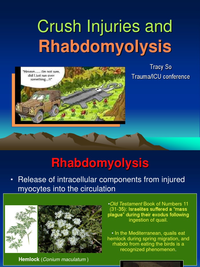 Crush Injuries and Rhabdomyolysis PDF Medical Specialties