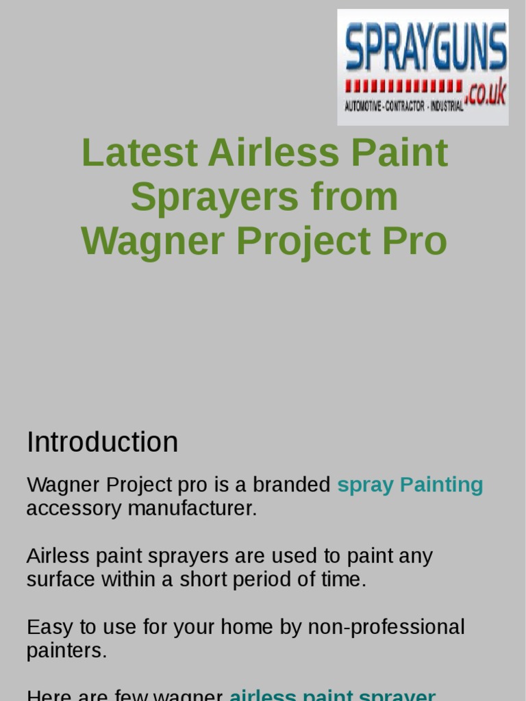 Latest Airless Paint Sprayers From Wagner Project Pro PDF Paint