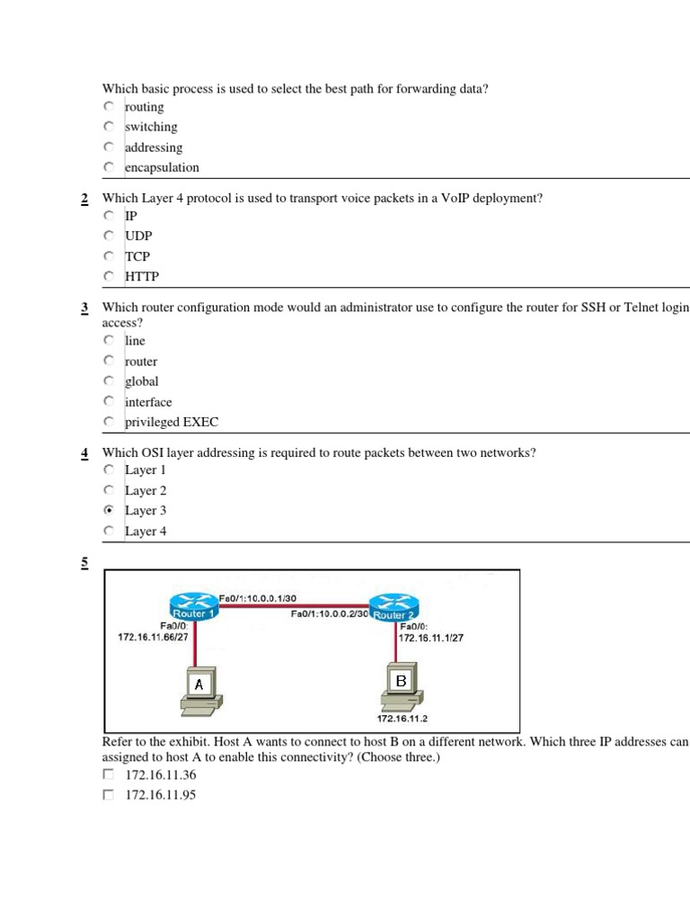 Networking Fundamentals Quiz Routing, Switching, Encapsulation, VoIP