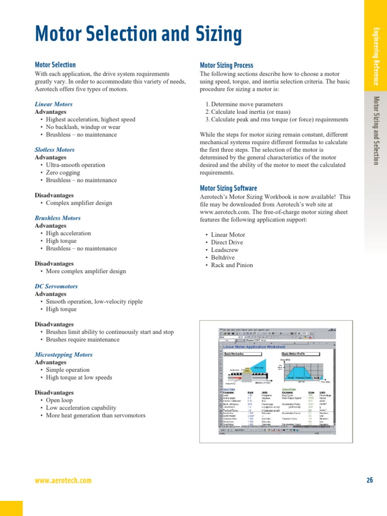 Section16 Motor Selection and Sizing PDF Electric Motor Force