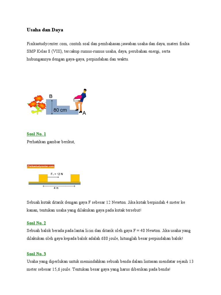 Contoh Soal Daya Smp Soal Kelasmu