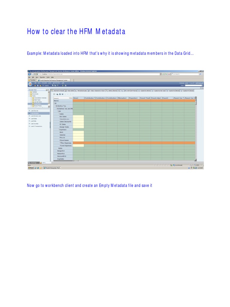 How To Clear The HFM Metadata Completely