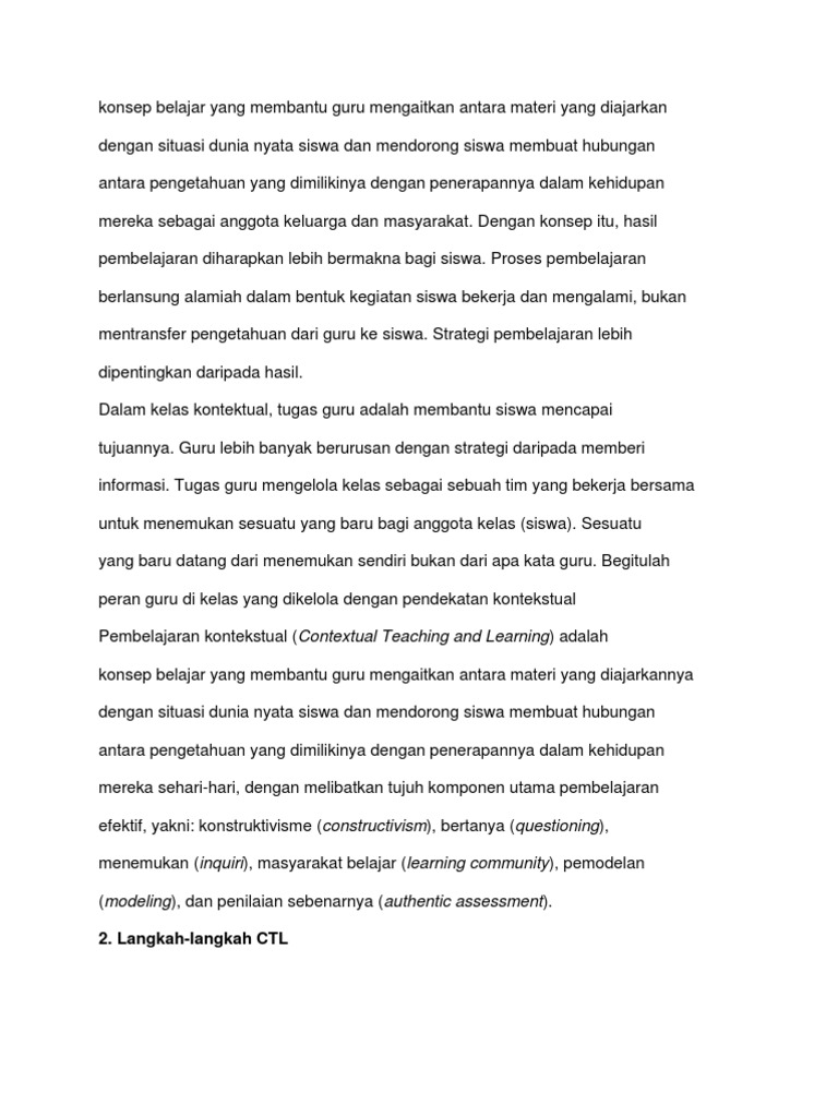 Konsep Belajar Yang Membantu Guru Mengaitkan Antara Materi Yang Diajarkan Pdf