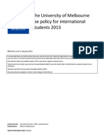 2013 Fee Policy For International Students Policy August2012 09082012