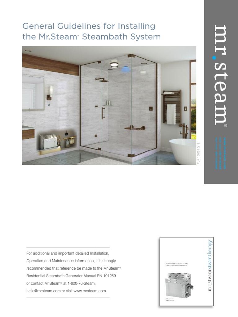 Guidelines for Installing a Mr.steam Steambath System Plumbing Steam