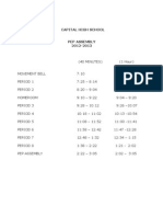 Bell Schedules - Pep Assembly