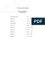 Bell Schedules - Two Hour Delay