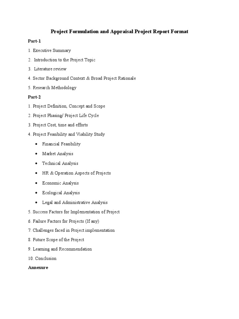 Project Report Formulation Guidelines | PDF