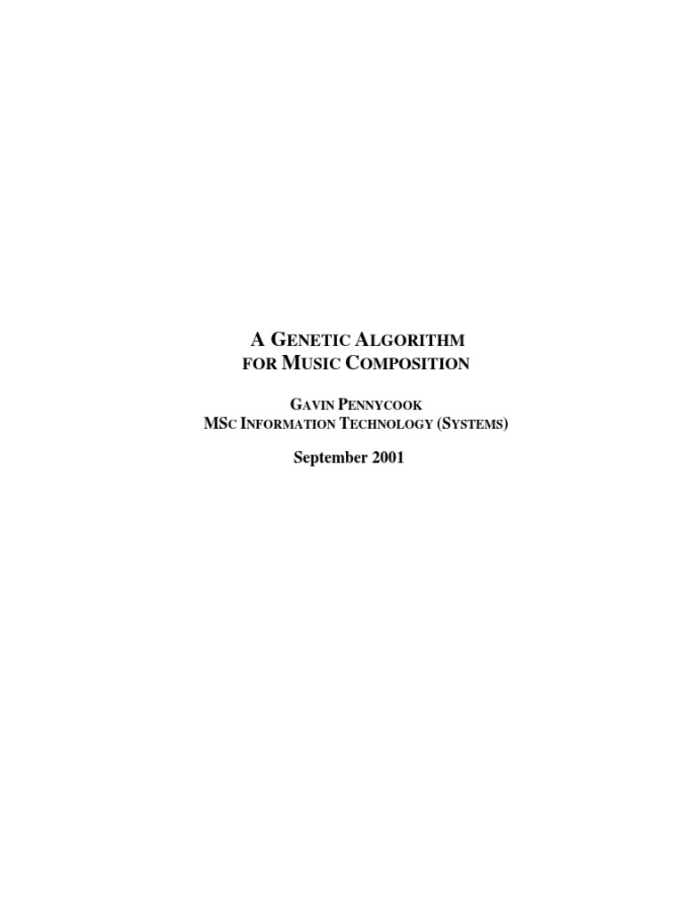 A Algorithm For Music Composition PDF Algorithm