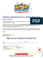 Seeking Volunteers For Our All-Star Book Fair: Dear Parents and Families
