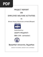 Project Report ON Employee Welfare Activities In: Deepti Prajapati BBA (VTH Semester)