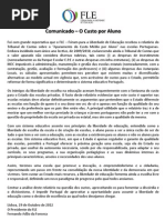 Comunicado - O Custo Por Aluno