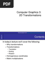 Computer Graphics 3: 2D Transformations: Downloaded From