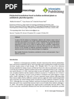 Download Polyherbal formulations based on Indian medicinal plants as antidiabetic phytotherapeutics  by Johnn SN112552012 doc pdf