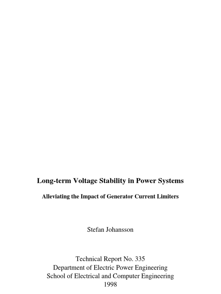 Power System Voltage Stability | PDF | Electric Power Transmission ...