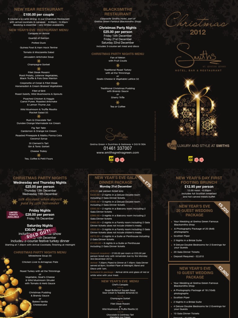 Christmas and New Year at Smiths at Gretna Green Salad Soup