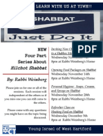 Hilchot Shabbat Series 2012 Flyer