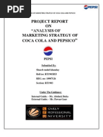 Analysis of Marketing Strategy of Coca Cola and Pepsico