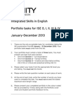 2013 Portfolio Tasks (ISE 0 - IV)