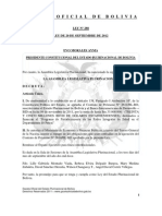 Ley 288 Aprobación del Contrato de Préstamo No. 2614 BL-BO, suscrito entre Bolivia y el BID, destinados a financiar el Programa de Fortalecimiento de las Redes Integrales de Salud en el Departamento de Potosí