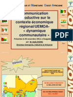 UEMOA - Contexte Regional